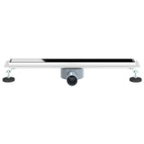 Shower Drain Glass Cover with 360&deg Siphon Black 60 cm 42015974