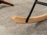 Rocking Chair, Fabric Relaxing Chair Wingback Accent Chair Solid Wood Legs, Accent Armchair N605P181754Z