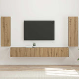 TV Wall Cabinet Set 4 pcs Artisan Oak Engineered Wood 3408933