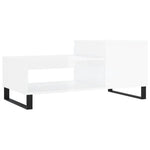 ZNTS Coffee Table High Gloss White 100x50x45 cm Engineered Wood 830838