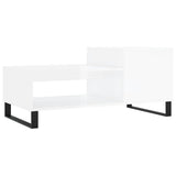 ZNTS Coffee Table High Gloss White 100x50x45 cm Engineered Wood 830838