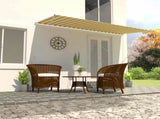 Retractable Awning 400x150 cm Yellow and White 143757