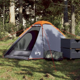 ZNTS Camping Tent Dome 2-Person Grey and Orange Waterproof 94767