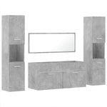 ZNTS 4 Piece Bathroom Furniture Set Concrete Grey Engineered Wood 3308539