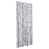 Fly Curtain White and Grey 100x230 cm Chenille 377376