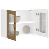 Kitchen Wall Cabinet with Glass Door Kalmar Artisan Oak Engineered Wood 853616