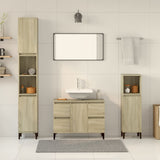 ZNTS 3 Piece Bathroom Furniture Set Sonoma Oak Engineered Wood 3307672