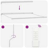 Retractable Awning Anthracite and White 4x3 m Fabric&Aluminium 3216135
