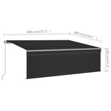 3069419 Manual Retractable Awning with Blind 4x3m Anthracite