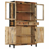 Highboard 100x40x175 cm Solid Rough Wood Mango 351709
