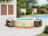 Hot Tub Surround Grey Poly Rattan and Solid Wood Acacia 3270645