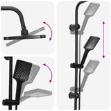 Shower System with Shower Head Black Stainless Steel 42053771