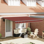 Retractable Awning Manual Orange and brown 400 x 350 cm Fabric 3330739