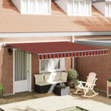 Retractable Awning Manual Orange and brown 400 x 350 cm Fabric 3330739
