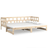 Pull-out Day Bed without Mattress Solid Wood Pine 2x cm 820227