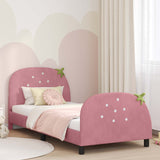 Children's Bed Frame with Headboard Pink 90 x 200 cm Velvet 42011073