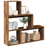 Room Divider Bookcase 3-Tier Old Wood 123x29x123 cm Engineered Wood 857992