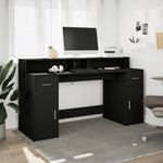 Desk with LED Lights Black 160x55x91 cm Engineered Wood 3309430