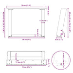 ZNTS Coffee Table Legs U-Shaped 2 pcs White 70x cm Steel 4012773