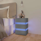 LED Bedside Cabinet Grey 45x35x67 cm Engineered Wood 326842