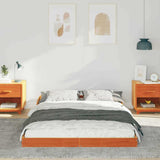 Bed Frame Wax Brown 120 x 190 cm Solid Pine Wood 873327