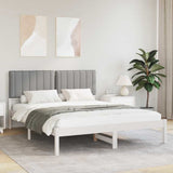 Bed Frame with Upholstered Headboard Light Grey 150 x 200 cm 878043