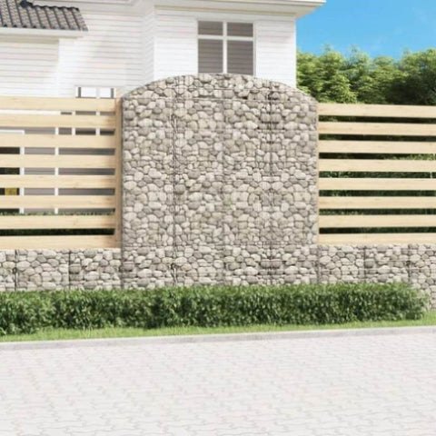 Arched Gabion Basket 200x30x220/240 cm Galvanised Iron 153471