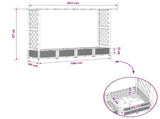 Raised Bed with Trellis and Roof Brown 203 x 40 x 123 cm PP 42032517