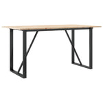 ZNTS Dining Table O-Frame 140x80x75 cm Solid Wood Pine and Steel 3282676