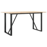 Dining Table O-Frame 140x80x75 cm Solid Wood Pine and Steel 3282676