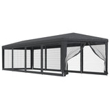 Party Tent with 10 Mesh Sidewalls Anthracite 3x12 m HDPE 319249
