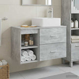 Bathroom Furniture Set 2 pcs Concrete Grey Engineered Wood 3403899
