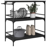 Kitchen Trolley Black 100.5x50x105 cm Engineered Wood 842331