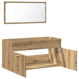 Bathroom Cabinet with Mirror Artisan Oak Engineered Wood 856382