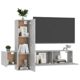 3 Piece TV Cabinet Set Concrete Grey Engineered Wood 3079076