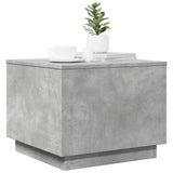Coffee Table with LED Lights Concrete Grey 50x50x40 cm 839871