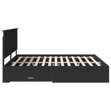 Bed Frame Black and Silver 200 x 200 cm Engineered Wood 3411265
