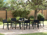 Garden Dining Set 7 pcs Black Powder-Coated Steel 3379147