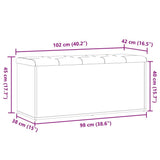 Storage Bench Artisan Oak 102x42x45 cm Engineered Wood 857620