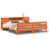 Bed Frame without Mattress Wax Brown 200x200 cm Solid Wood Pine 3309892