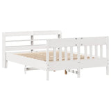 Bed Frame without Mattress White 135x190 cm Double Solid Wood Pine 3307021