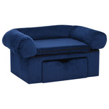 Dog Sofa with Drawer Blue 75x50x38 cm Plush 171080