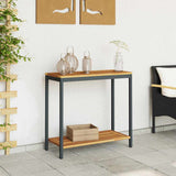 Outdoor Table with Storage Natural and Black 80 x 35 x 75 cm 4010606