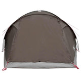 Cabin Tent with Roof Brown grey 6-Person Polyester and Steel 42029012