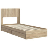 Bed Frame with Storage and Headboard Sonoma Oak 90 x 200 cm 3414415
