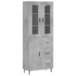 Highboard Concrete Grey 69.5x34x180 cm Engineered Wood 3198485