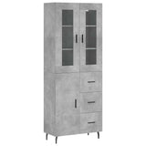 Highboard Concrete Grey 69.5x34x180 cm Engineered Wood 3198485