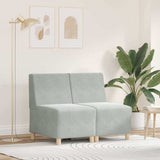 Modular Sofa Unit Armless 2 pcs Light Grey 55 x 74 x 82 cm 3399759