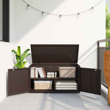 Garden Storage Cabinet Brown 110x55x60.5 cm Poly Rattan 365568