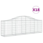 Arched Gabion Baskets 18 pcs 200x30x60/80 cm Galvanised Iron 3145402